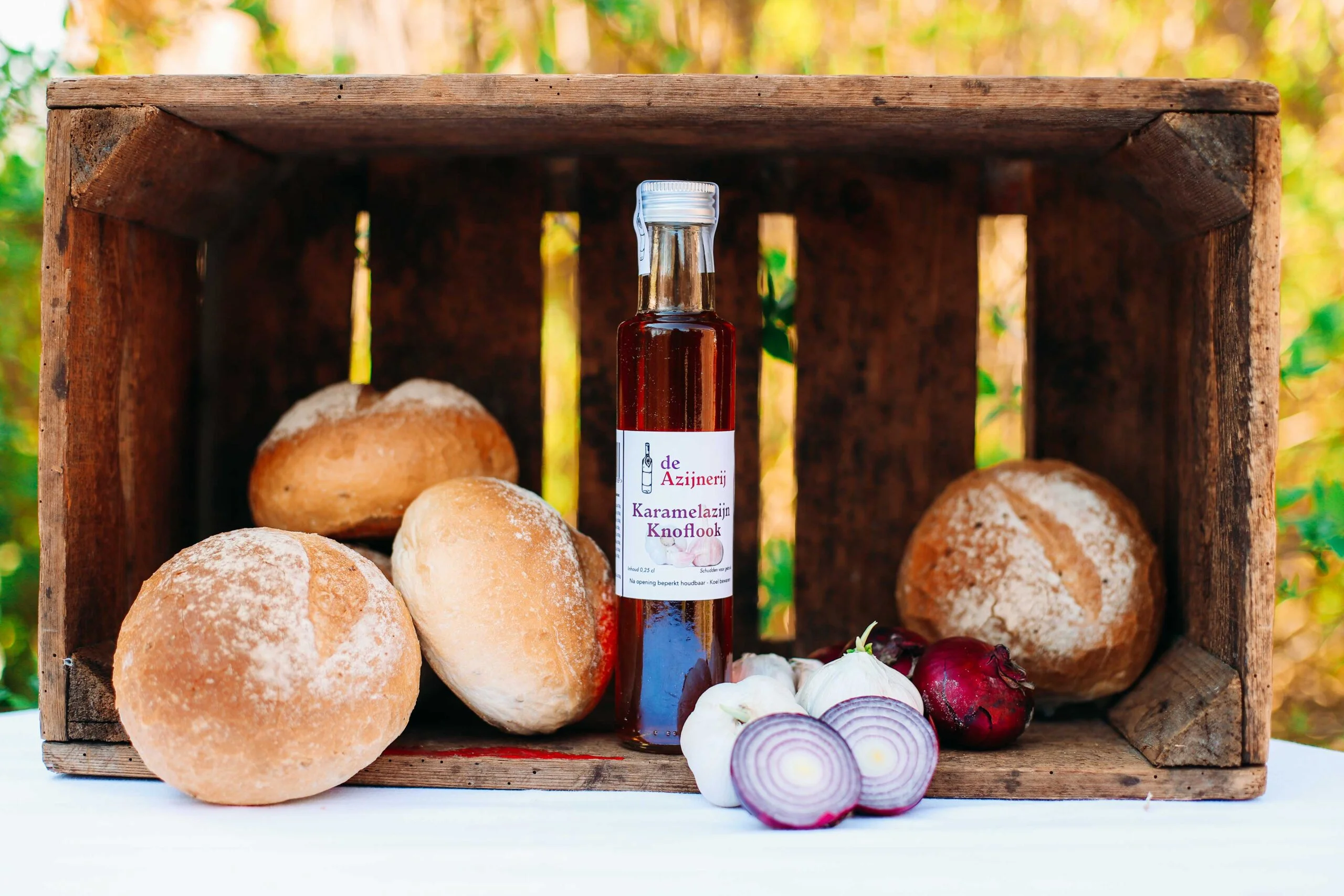 karamel azijn met knoflook