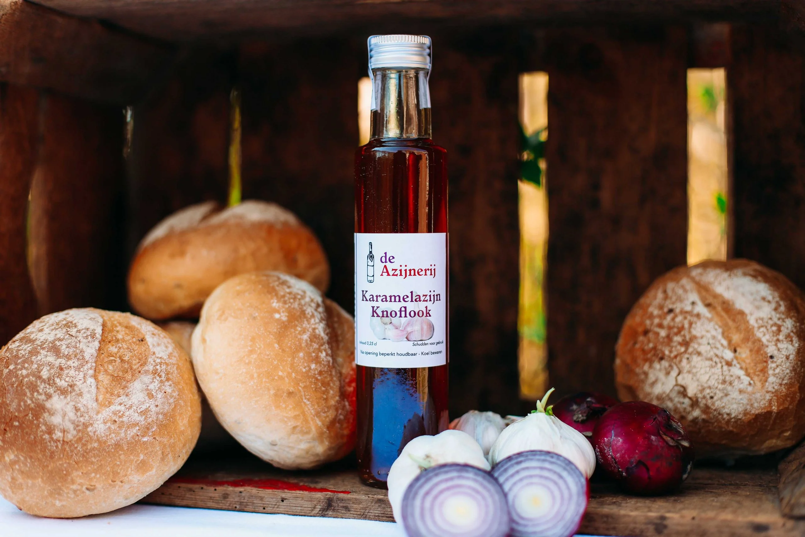 karamel azijn met knoflook