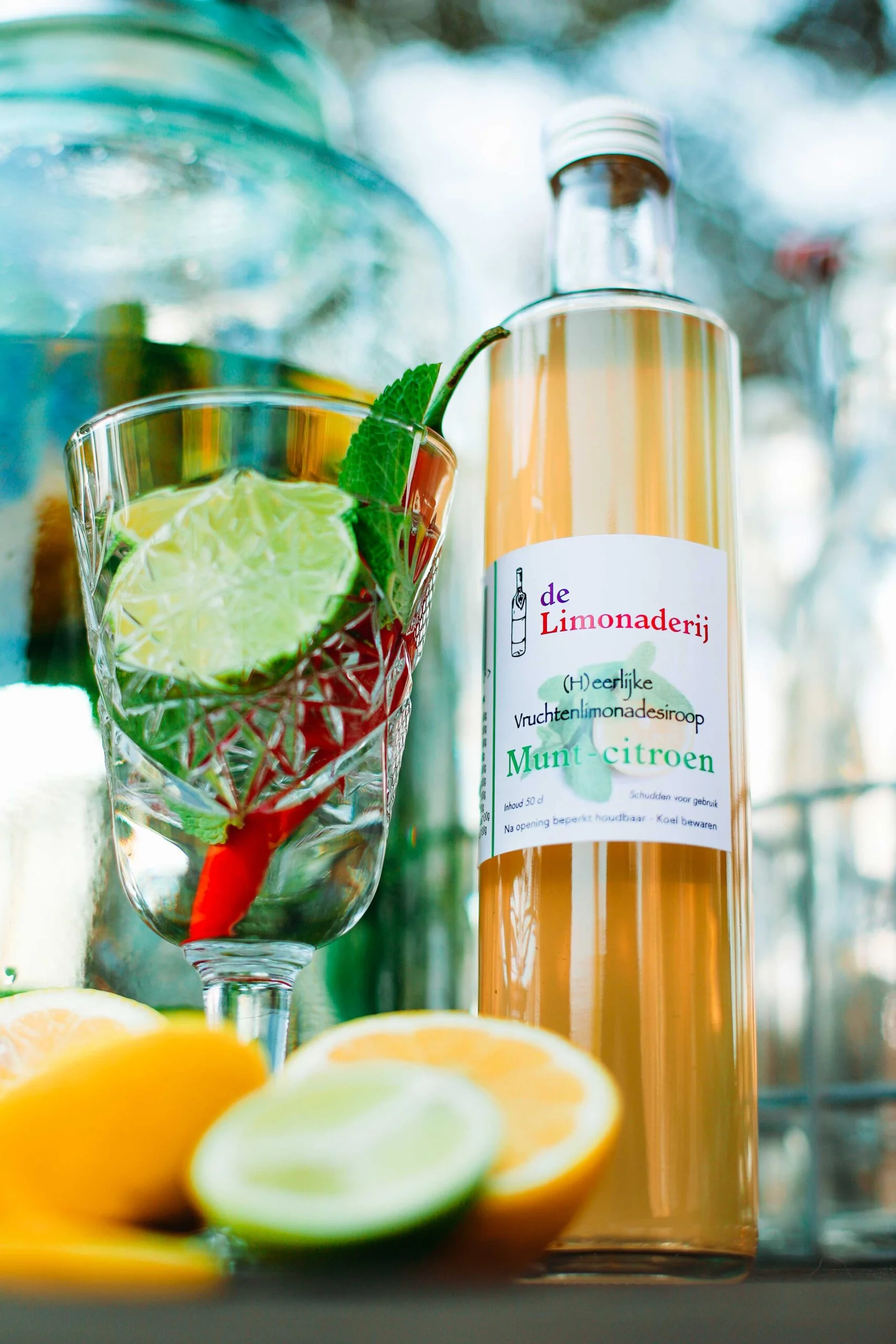 Limonadesiroop munt citroen