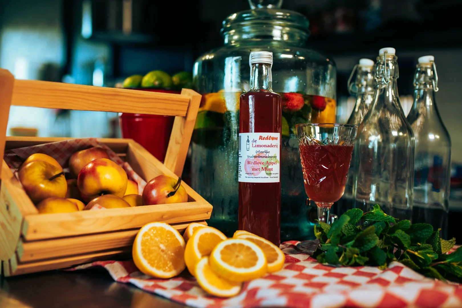 Limonade siroop <br/> Red Love appel met munt - Afbeelding 2